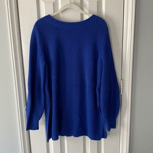 Long blue sweater